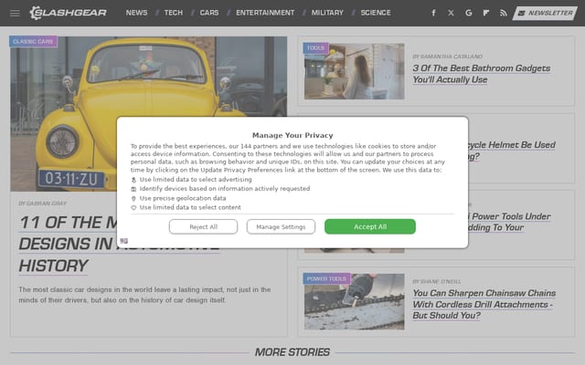 Screenshot of slashgear.com