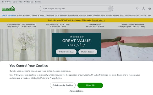 Screenshot of dunelm.com