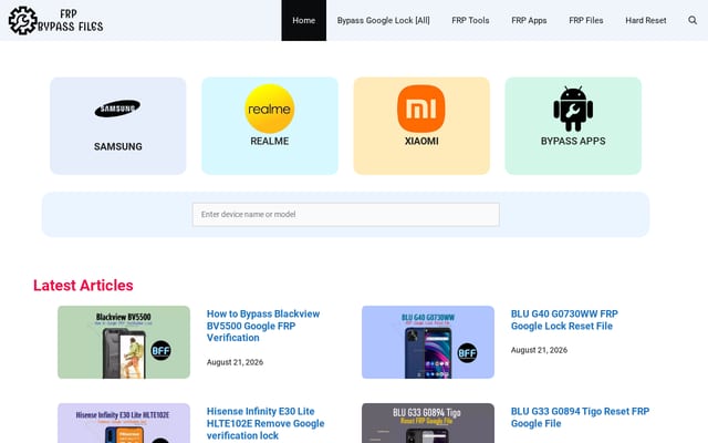 Screenshot of bypassfrpfiles.com