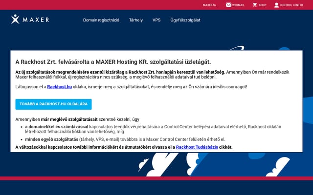 Screenshot of maxer.hu