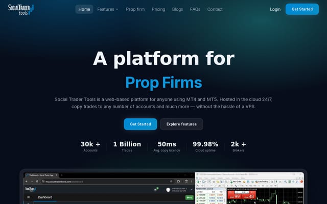 Screenshot of socialtradertools.com