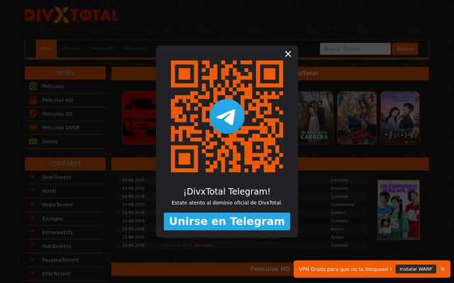 Screenshot of divxtotal.com