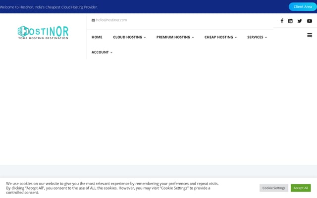 Screenshot of hostinor.com