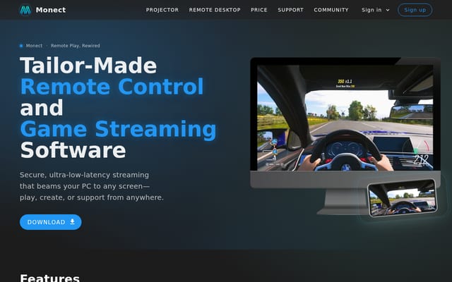Screenshot of monect.com