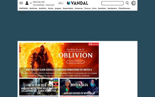 Screenshot of vandal.net