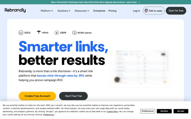 Screenshot of rebrandly.com