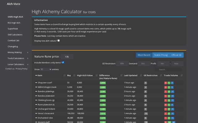 Screenshot of alchmate.com