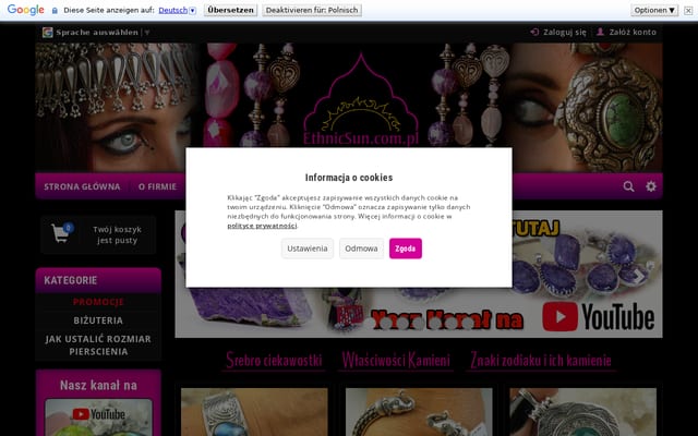 Screenshot of ethnicsun.com.pl