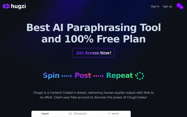 Screenshot of chugzi.com
