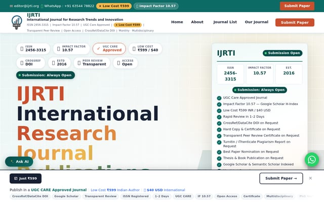 Screenshot of ijrti.org