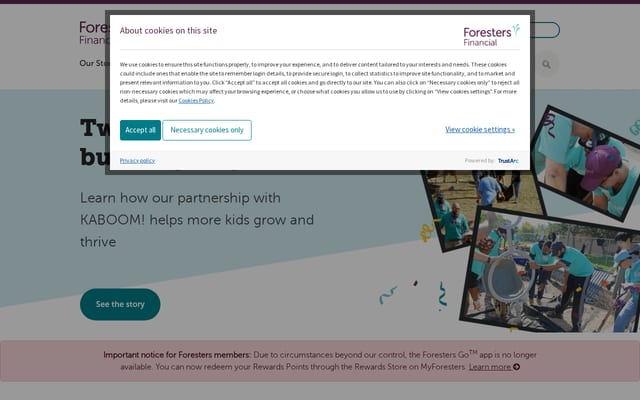 Screenshot of foresters.com