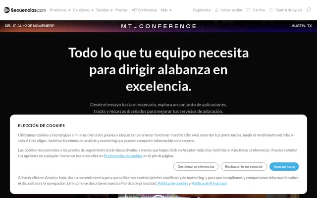 Screenshot of secuencias.com