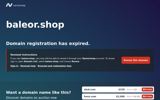 Screenshot of baleor.shop