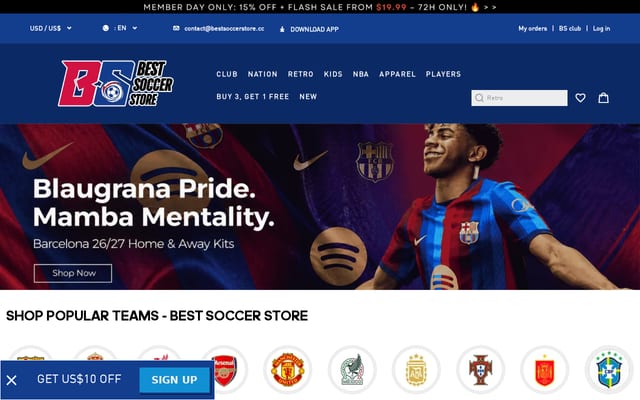 Screenshot of bestsoccerstore.cc