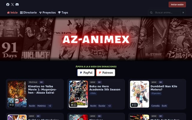 Screenshot of az-animex.com