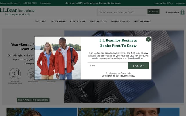 Screenshot of llbeanbusiness.com