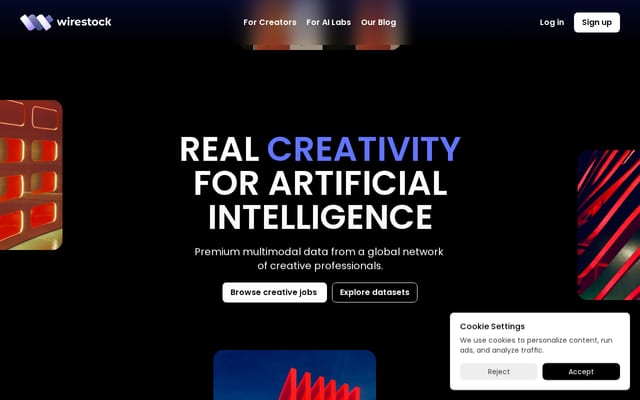 Screenshot of wirestock.io
