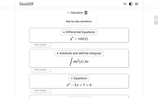 Screenshot of mathdf.com