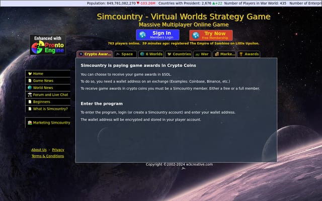 Screenshot of simcountry.com