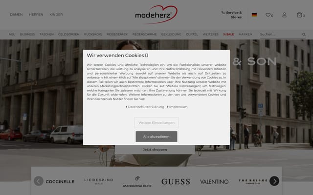 Screenshot of modeherz.de