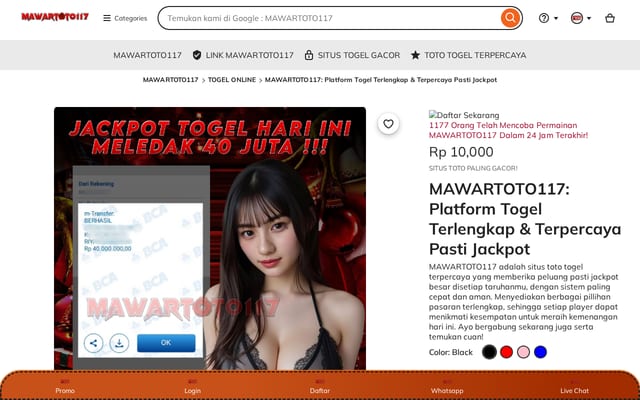 Screenshot of mawartoto117.online