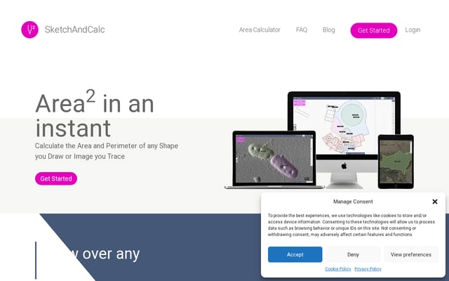 Screenshot of sketchandcalc.com