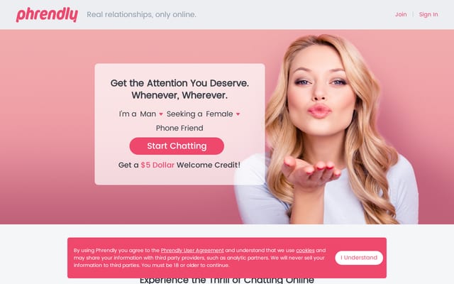 Screenshot of phrendly.com