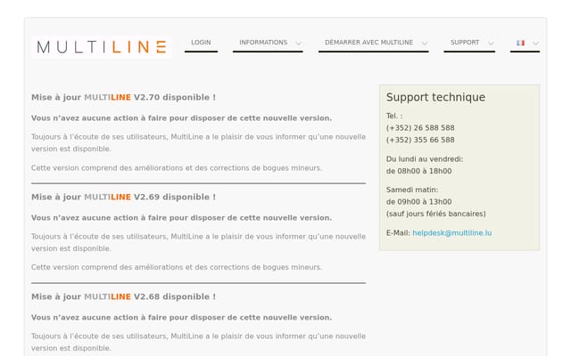 Screenshot of multiline.lu