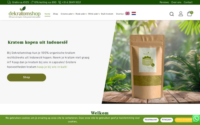 Screenshot of dekratomshop.nl