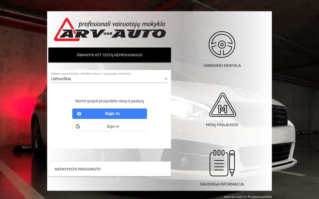 Screenshot of arvtestai.lt
