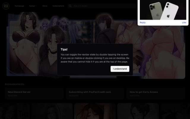 Screenshot of omegascans.org
