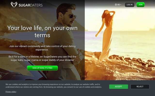 Screenshot of sugardaters.com