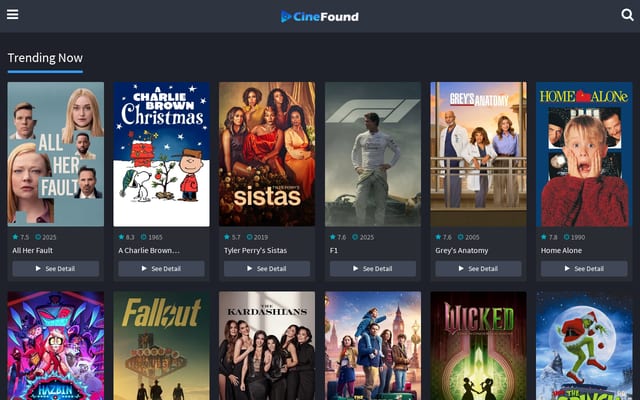 Screenshot of cinefound.com