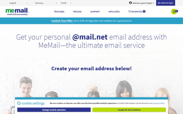 Screenshot of mail.net