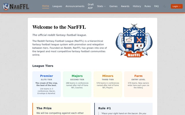 Screenshot of narffl.com
