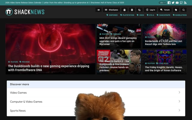 Screenshot of shacknews.com