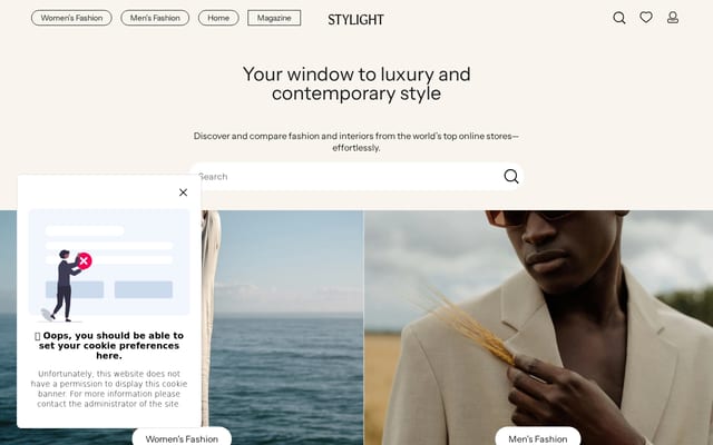 Screenshot of stylight.com