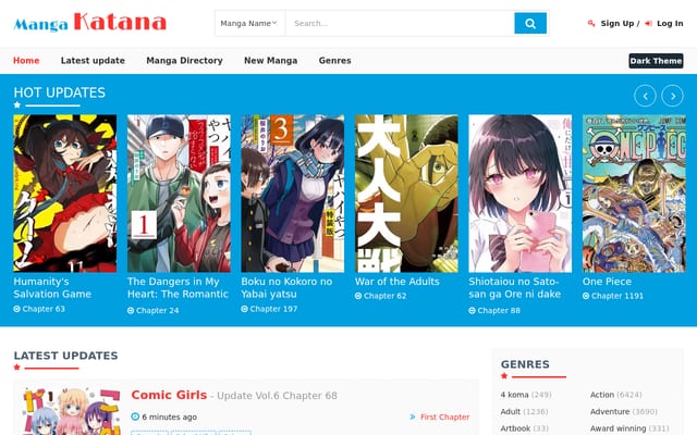 Screenshot of mangakatana.com