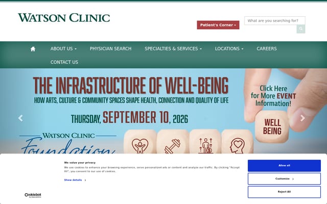 Screenshot of watsonclinic.com