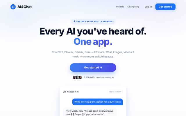 Screenshot of ai4chat.co