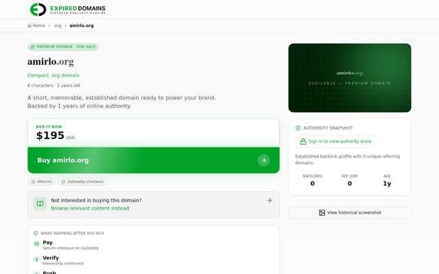 Screenshot of amirlo.org