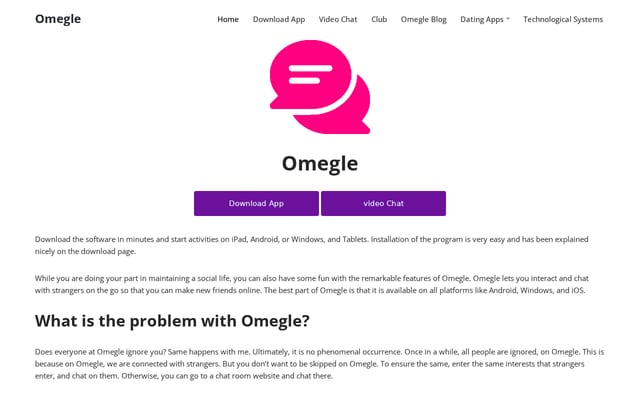 Screenshot of omegle.club