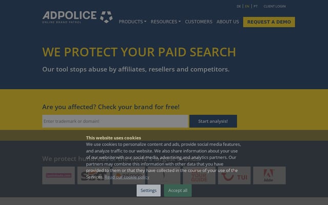 Screenshot of adpolice.com