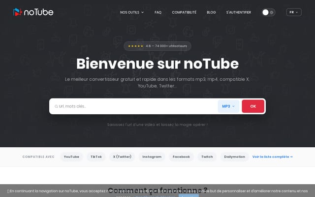 Screenshot of notube.lol