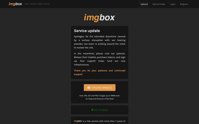 Screenshot of imgbox.com