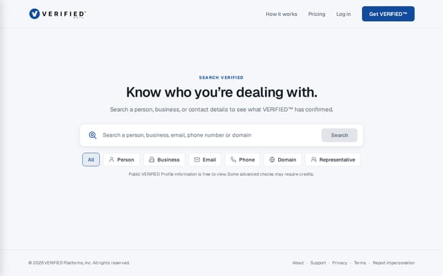 Screenshot of verified.com