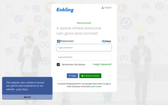 Screenshot of enkling.com