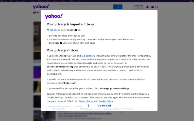 Screenshot of yahoo.com.ar