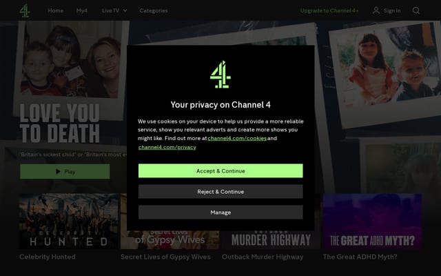 Screenshot of channel4.com