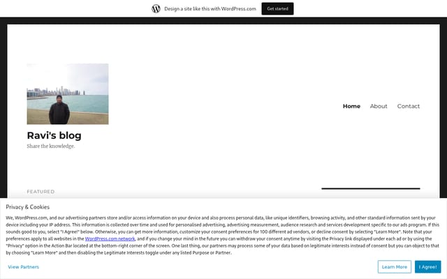 Screenshot of senravi.wordpress.com